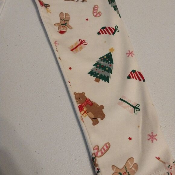 Holiday Time Girl's Leggings Sz 4T Ivory Gifts Gingerbread Stockings Reindeer - Picture 3 of 8